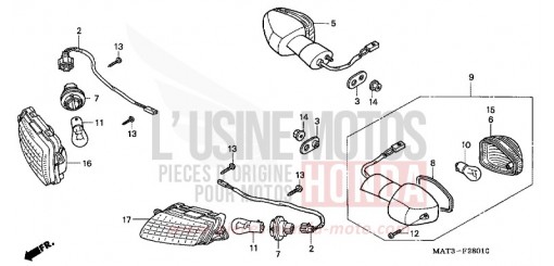 WINKER (1/2/3-EXCEPT CM/4) CBR1100XX1 de 2001